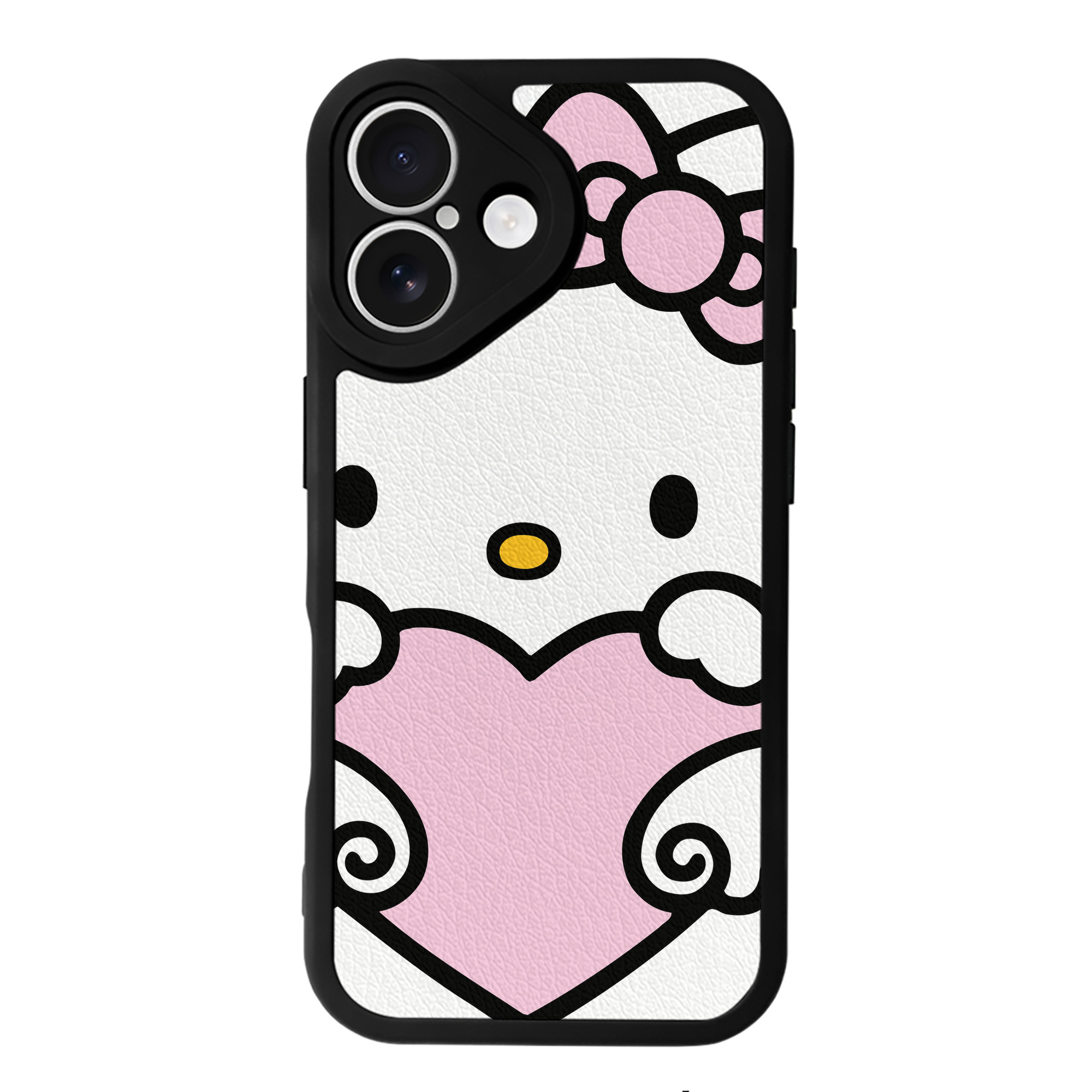 （画像用） Hello Kitty ハローキティ 【iPhone 16シリーズ対応】シリコンスマホケース（レザー調） 材質：シリコン